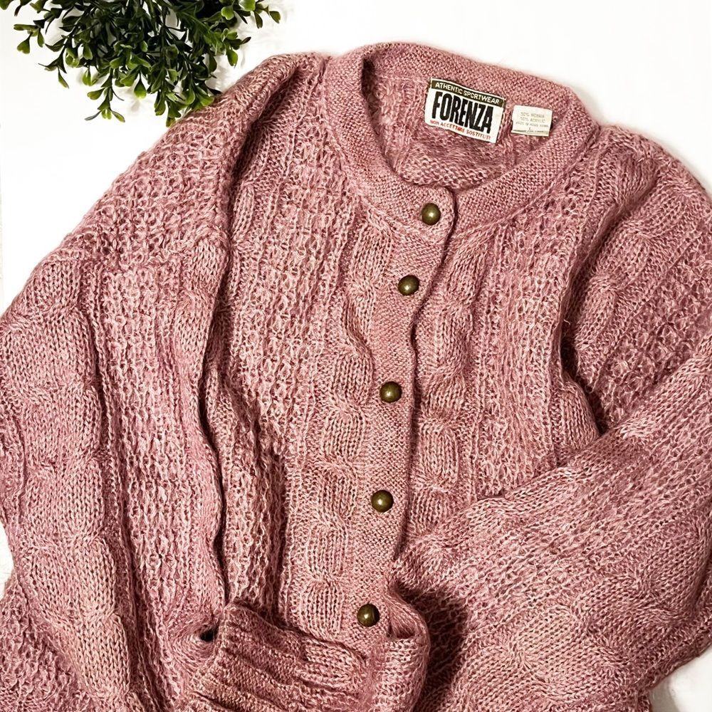 Forenza Pink Cable Knit Cardigan